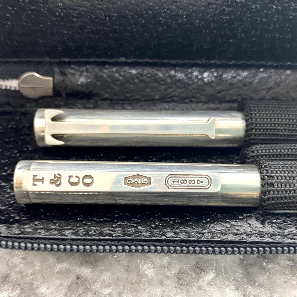 Tiffany & Co. vintage pen and pencil set - includes Coach holder